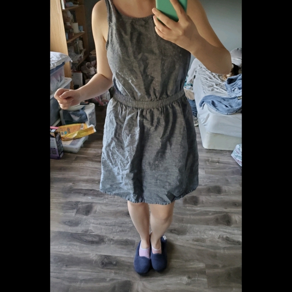 Gap Open Back Chambray Sleeveless Dress
